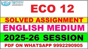ECO 12 solved assignment 2025-26 in English || eco 12 solved assignment 2026 || eco12 2025-26