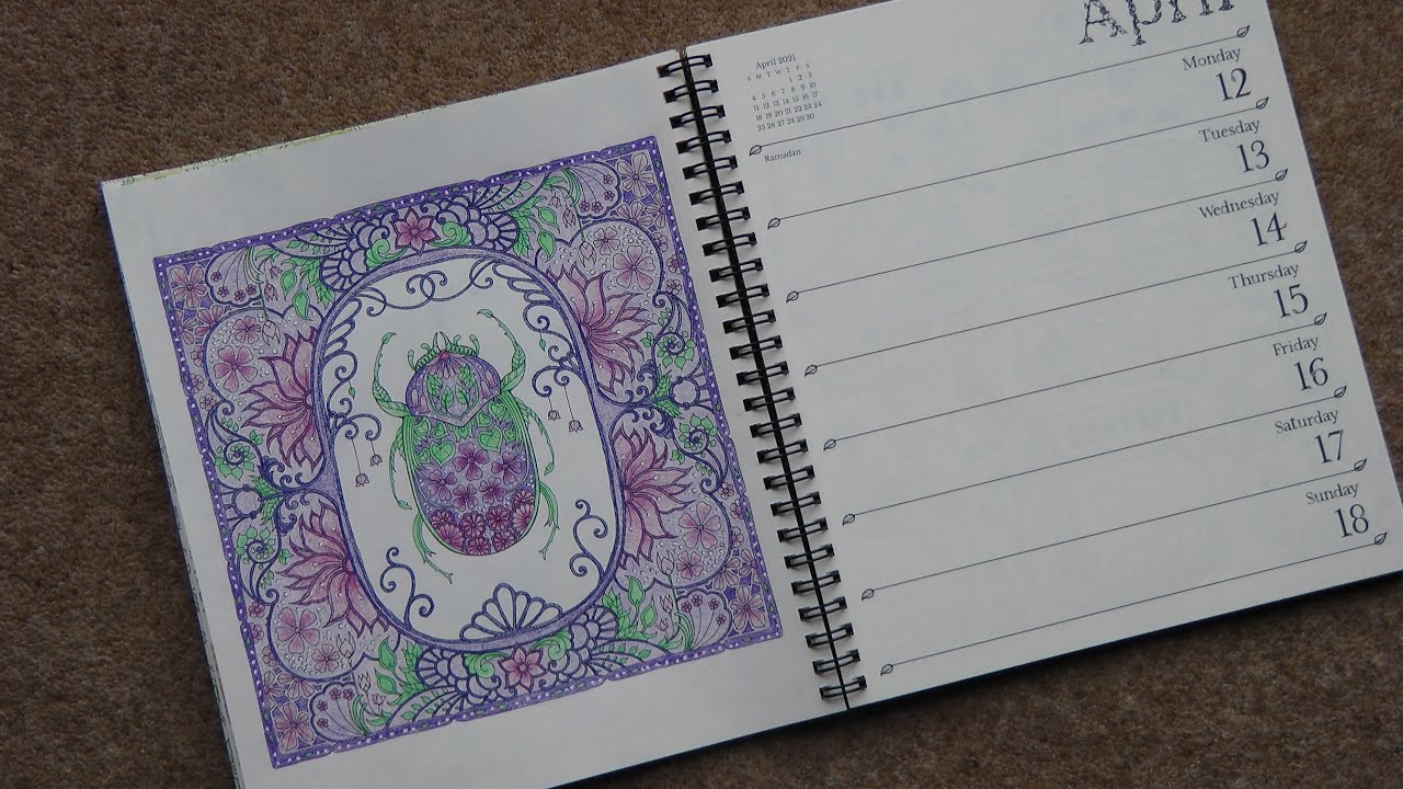 Учебник по раскрашиванию для взрослых: ошибка — еженедельный планировщик Джонны Басфорд на 2021 г...