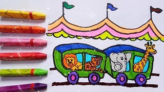 Circus animals draw for kids, coloring for toddlers 😍Kidslet's color 🎨