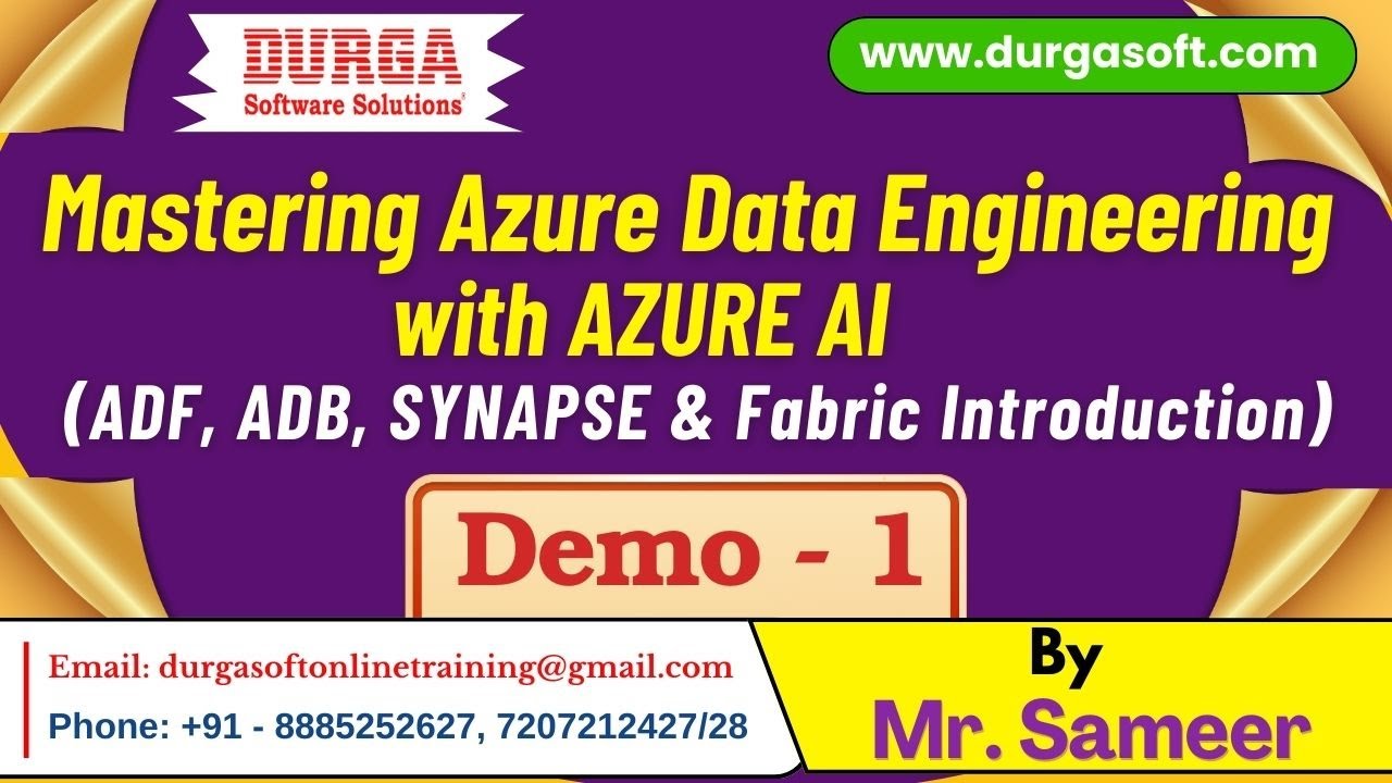 Mastering Azure Data Engineering tutorials || Demo - 1 || by Mr. Sameer ...