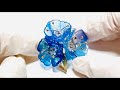 【UVレジン プラ板】ブルーフラワーブローチを作ってみました