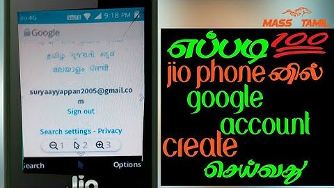 how to create a google account in jio phone in tamil