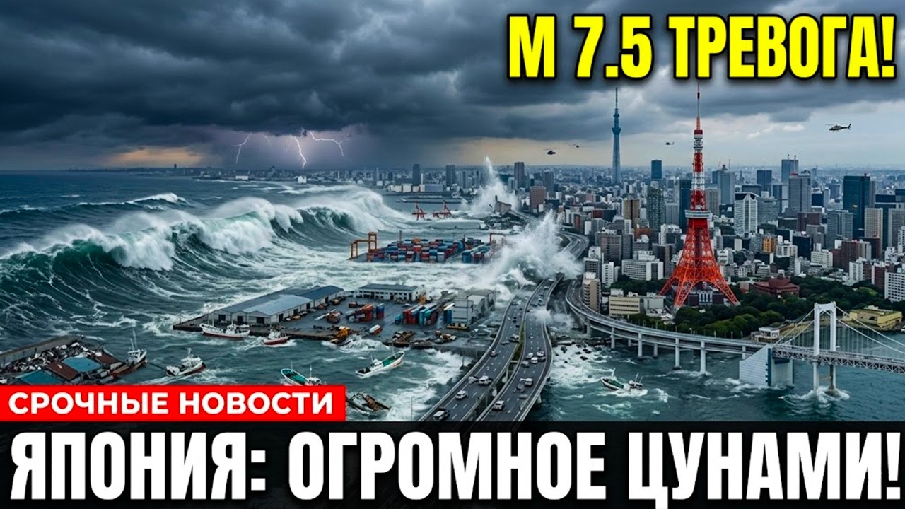 СРОЧНО: Япония уходит под воду! Гигантское ЦУНАМИ уничтожает всё на своём пути