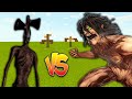 Siren Head vs Attack Titan in Minecraft