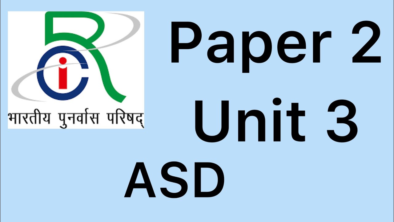 ASD Paper 2 unit 3 special education idd ded