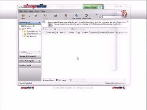 eBay Turbo Lister File Format - ShopSite Shopping Cart Software