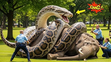 Animal rescue: Heroic Rescue Team Confronts a Giant Python to Save a Mother Elephant