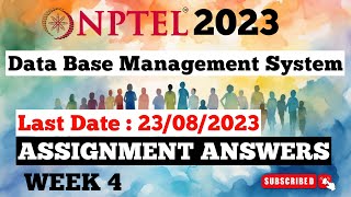 Data Base Management System Week 4 Assignment Answers | NPTEL