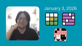 Wordle #1659, Connections #937, LA Times Mini Crossword | January 3, 2026
