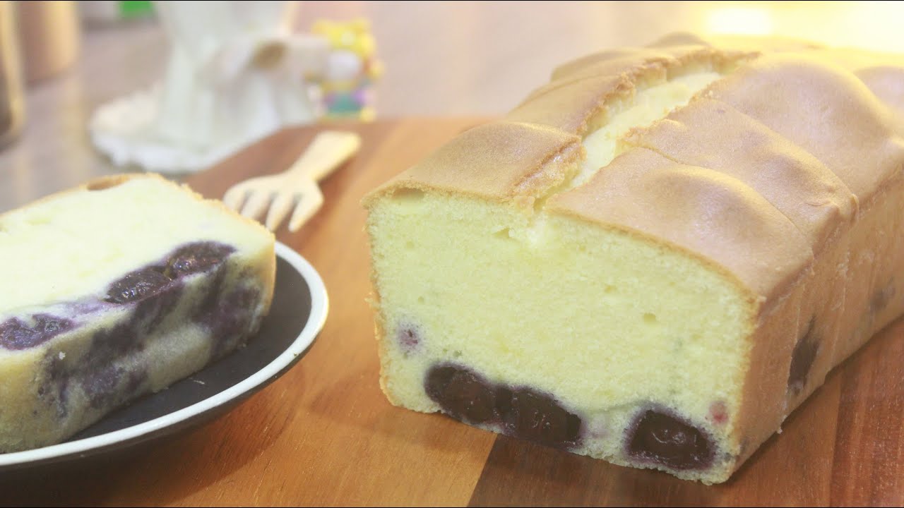 บลูเบอรี่บัตเตอร์เค้ก เค้กเนยสด เนื้อนุ่ม ไม่ฝืดคอ Blueberry Butter Cake.