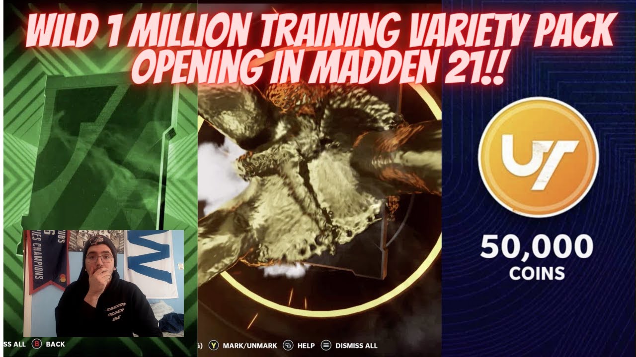 WILD 1 MILLION TRAINING VARIETY PACK OPENING IN MADDEN 21!! SO MANY GOLDEN TICKETS PULLED IN THIS!!