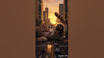 "Giant AI Cat: Reverse Reality Unleashed!" #ai #reversereality #giant #cat