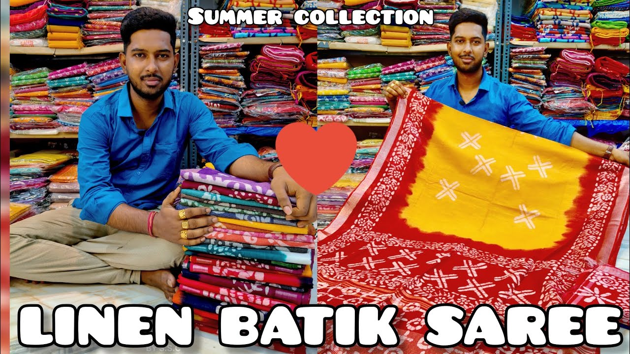 LINEN BATIK SAREE | LINEN BATIK PRINT SAREE | LINEN BATIK SAREE COLLECTION | LINEN BATIK MANUFACTURE