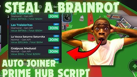 OP Steal A Brainrot Script Auto Joiner,Brainrot finder Mobile/PC Prime Hub 2025