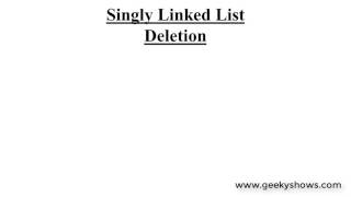 Deletion in Singly Linked List Data Structure (Hindi) Update