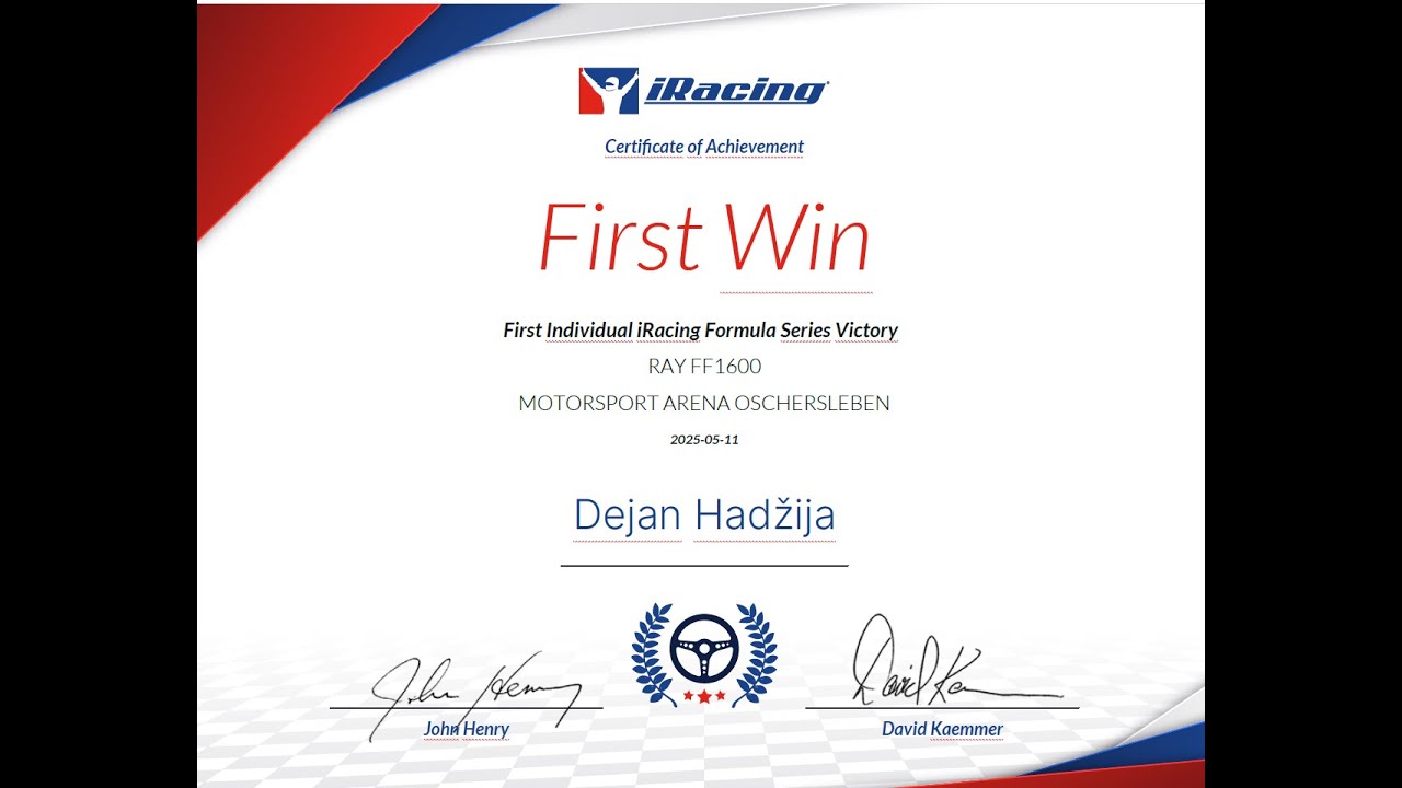 Prvi Win u iRacingu