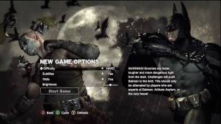 The menu of batman arkham city