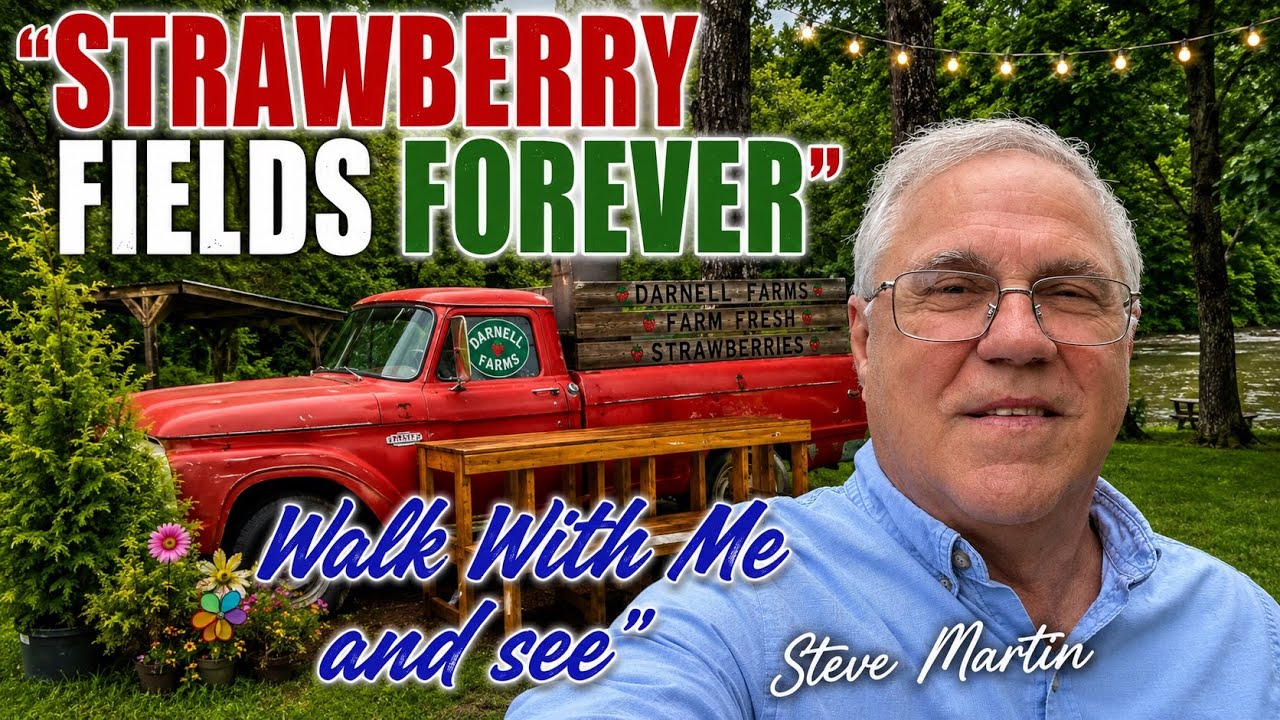 Strawberry farm near Bryson City, North Carolina. Darnell Farms. Walk With Me, Steve Martin