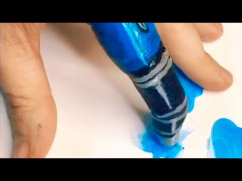 Guy Paints On Index Finger to Make It Look Like Pen