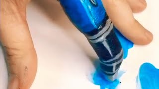 Guy Paints On Index Finger to Make It Look Like Pen