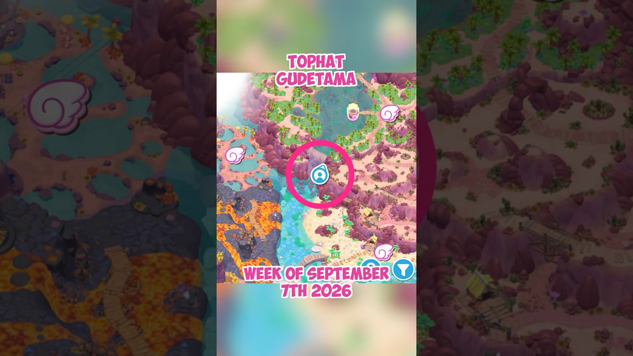 TOPHAT Gudetama location 🎩 September 7th 2026 🍳 Crafting Plan #19 - Hello Kitty Island Adventure
