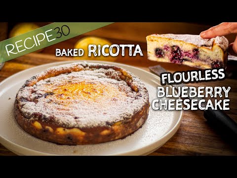 Why Italians go crazy for this dessert!  Ricotta Cheese Cake with Blueberries