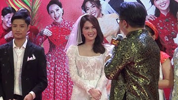 Ngọc Trinh ngại ngùng lỡ phát ngôn "Lấy vui làm lời" thành "Lấy lời làm vui"