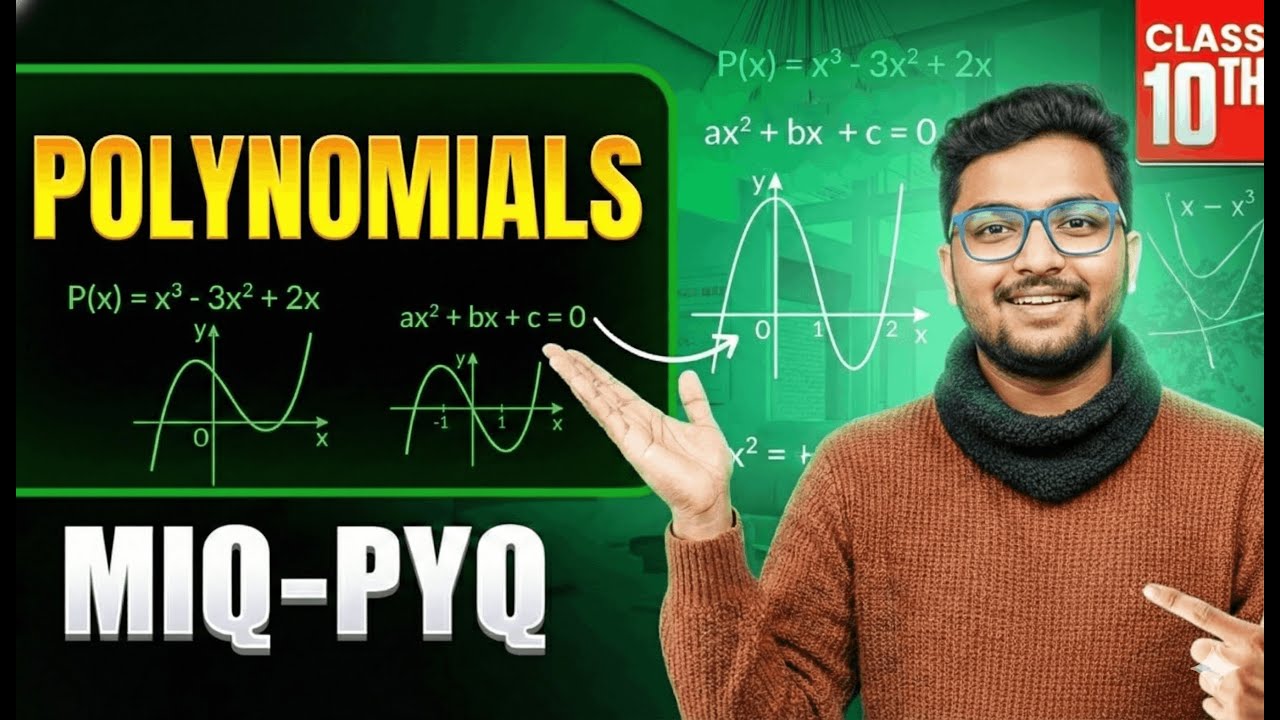 Polynomials Class 10 TOP 10 MIQ-PYQ Mathematics | Shobhit nirwan | PW | 14 Days 14 Chapters