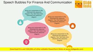 Speech Bubbles For Finance And Communication Powerpoint Template