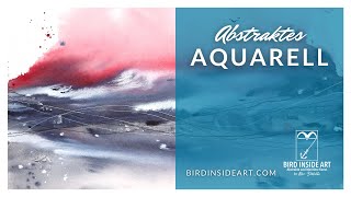 Aquarell Demo | Abstraktes Aquarell | Aquarell Pouring | Aquarell Landschaft | Bird Inside Art