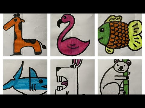 1'den 10'a Kadar Sayılarla Hayvan Çizimi | Çocuk Videoları | Animal Drawings