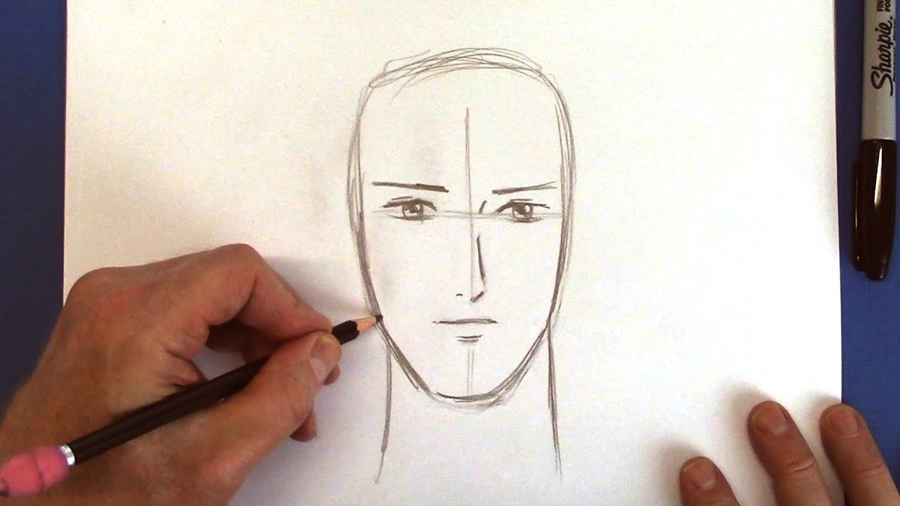 Featured image of post Handsome Anime Male Face Drawing Female heads tend to have narrower necks than males and the note