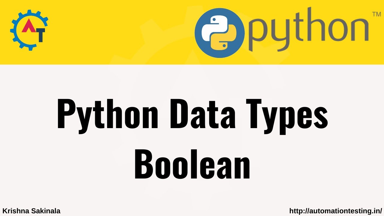 16. Python Data Types - Boolean | Python Tutorial For Beginners ...