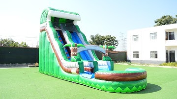 Green Inflatable Water slide #inflatables #inflatable #trampoline #slide #bouncer #catle #jumping