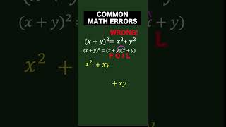 Common Math Mistakes No. 3 - Squaring a Binomial #shorts Net Worth