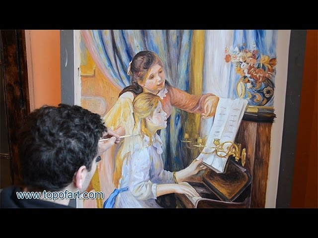 Jeunes Filles Au Piano girls at the Piano Pierre-auguste Renoir High  Quality Oil Painting Reproduction, Music Room Wall Decorations Art 