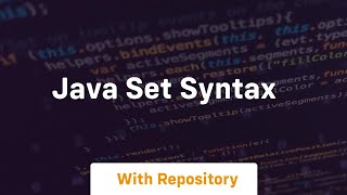 java set syntax