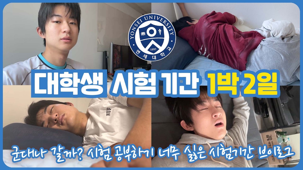 군대나 갈까? 시험공부 너무 하기 싫은 대학생 시험기간 브이로그 (현실 대학생 찐 시험 브이로그) 마이린 TV