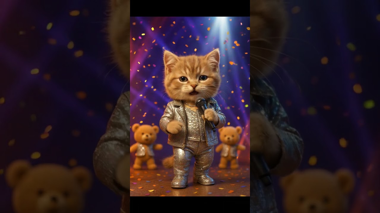 Cute Kitten Concert Begins! 🐾✨ Meet the Cutest Pop Star Ever 😻🎶 