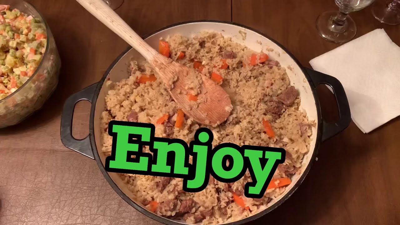 Plov Russian Rice Pilaf Rice with Lamb YouTube