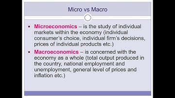 Week 4, part 1. Introduction to Macroeconomics. Micro vs Macro.  Macroeconomic objectives (QME4015)
