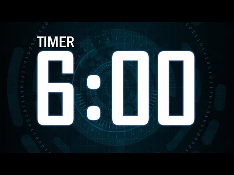 Clock 6: 6 minute timer with remainder music at 5, 4, 3, 2, 1 minute, 10 sec and end music at 0 sec
