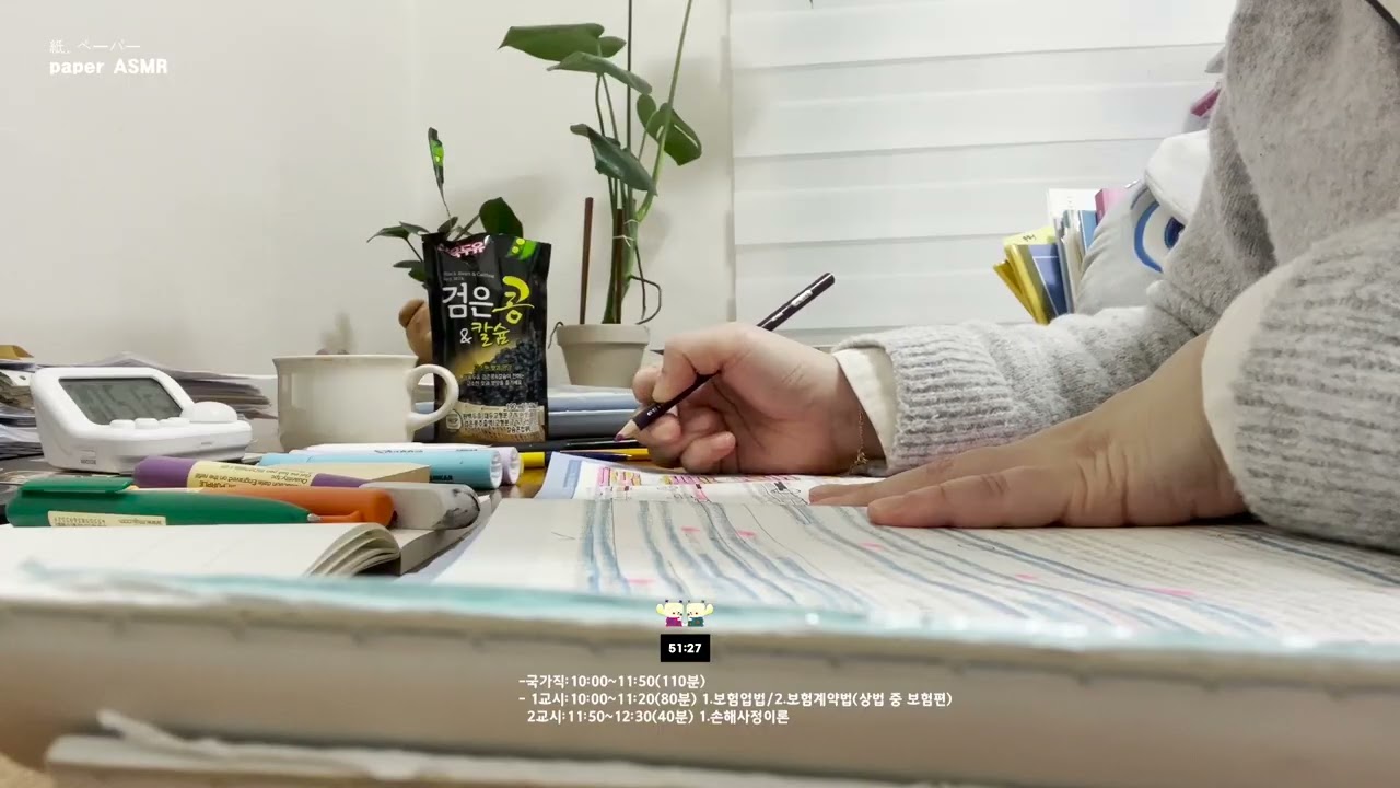 🤫ペーパー[똑똑! 60분만 같이 공부하실 분! 국가직,손해사정사,지방직] [study with me silent] [rainㅣ빗소리] [timer l타이머]ادرس معي