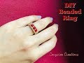 Simple & Elegant Beaded Ring. Square Stitch. DIY Beaded Ring