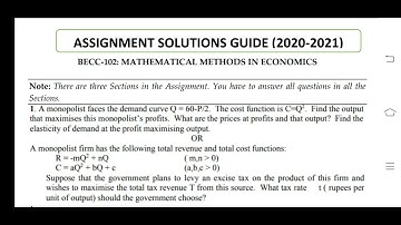BECC 102 Ignou Solved Assignment 2020-21
