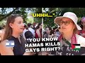 Queers For Palestine Protestor Gets a HARSH Reality Check After Finding Out Hamas is Evil!
