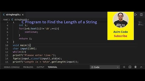 C Program to Find the Length of a String
