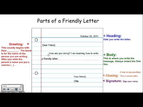 Friendly Letter Anchor Chart