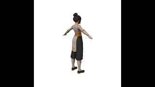female anime shaolin 3d model