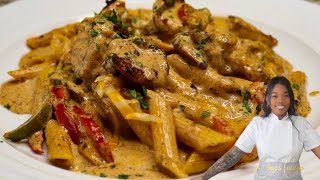 Jerk Shrimp Rasta Pasta Recipe 2022 | Pasta Recipes | How to make pasta sauce | Chaz’s Cuisines